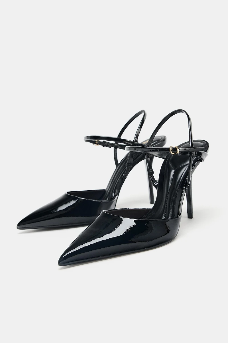SLINGBACK ANKLE STRAP HEELS