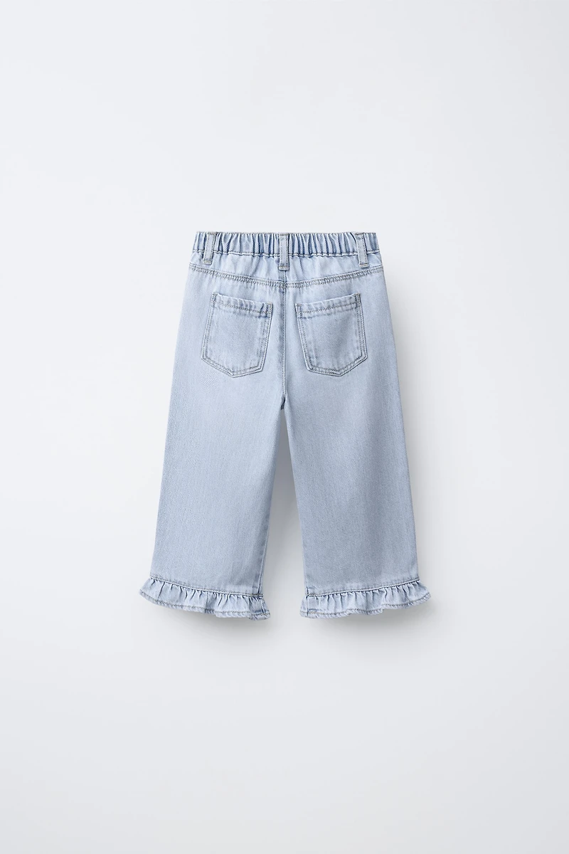 RUFFLED CULOTTE JEANS