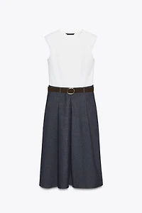 BELTED COMBINATION DRESS