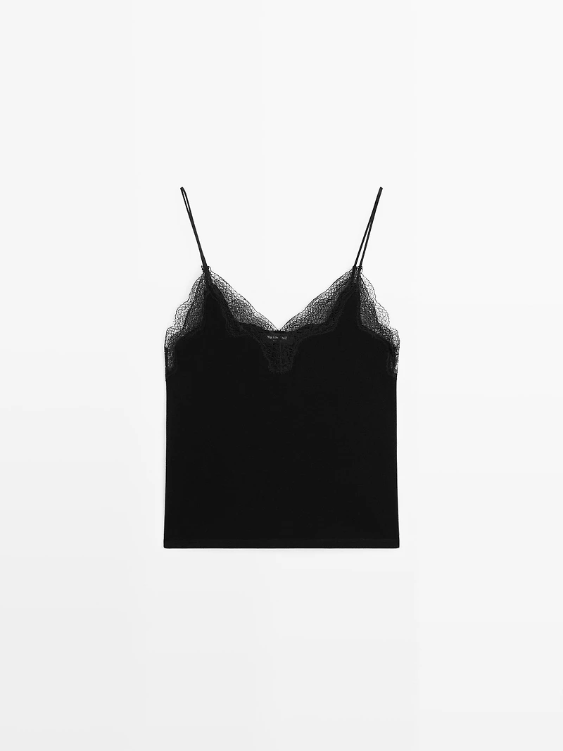 Camisole top with lace detail