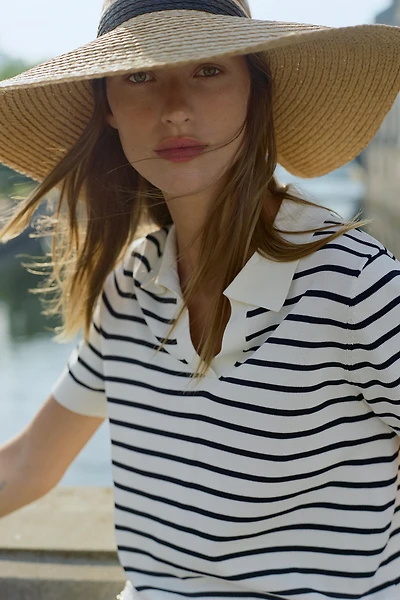 CONTRAST BAND BRAIDED VISOR