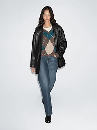 Soft nappa leather blazer