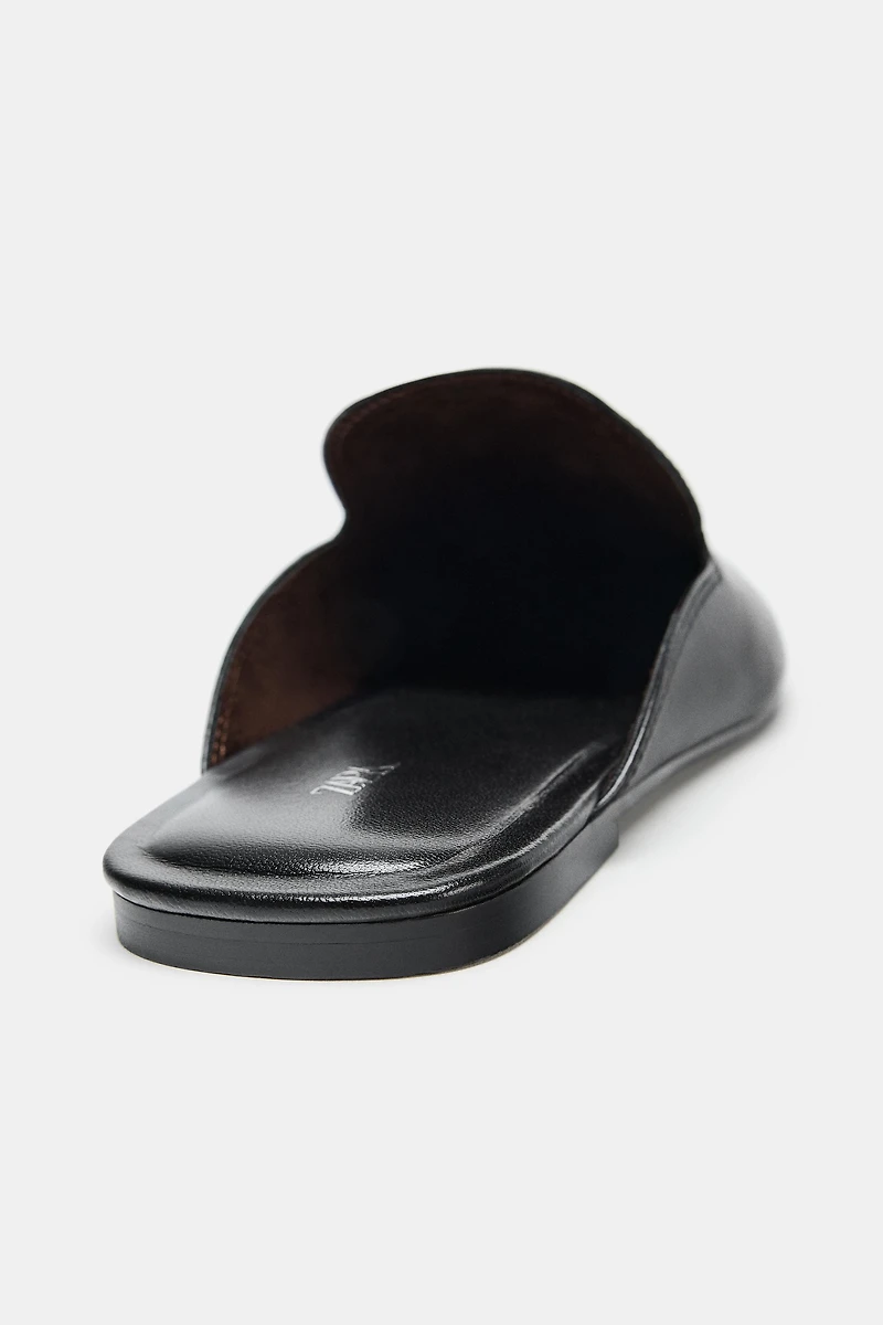 LEATHER MULE LOAFERS
