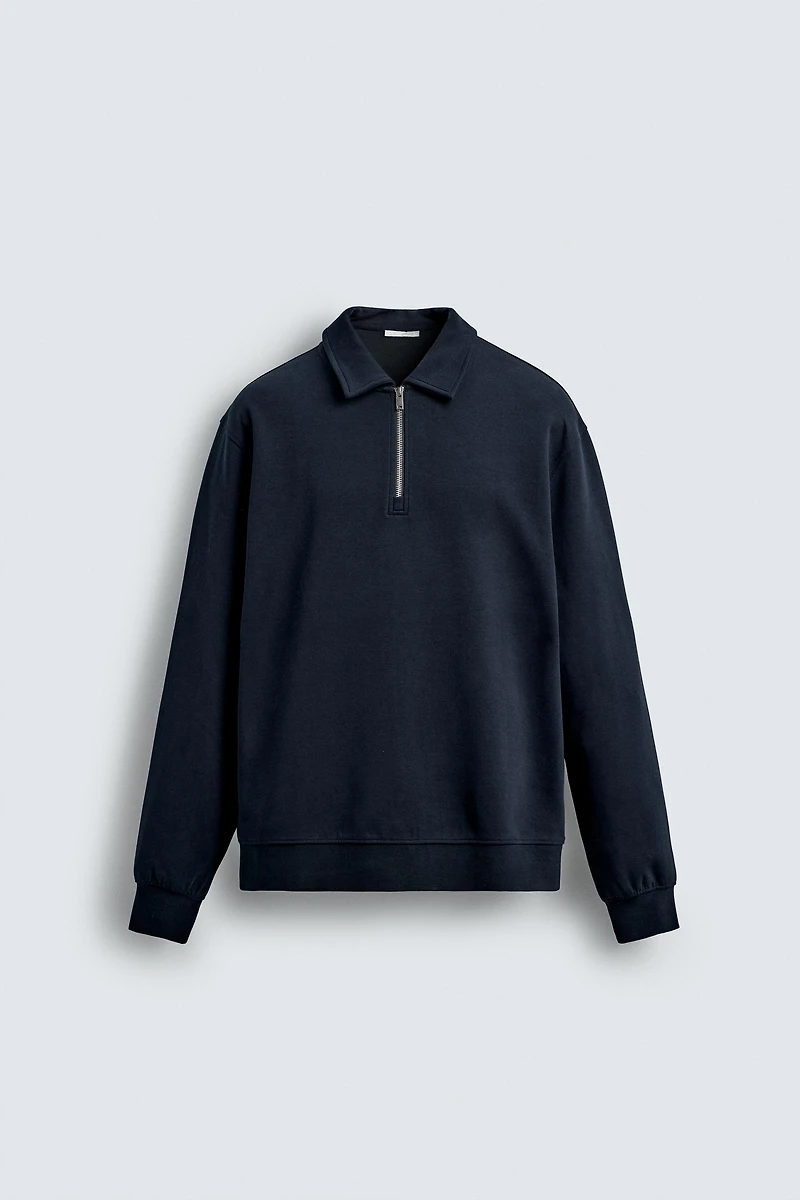 INTERLOCK ZIP POLO SWEATSHIRT