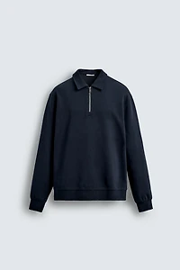 INTERLOCK ZIP POLO SWEATSHIRT