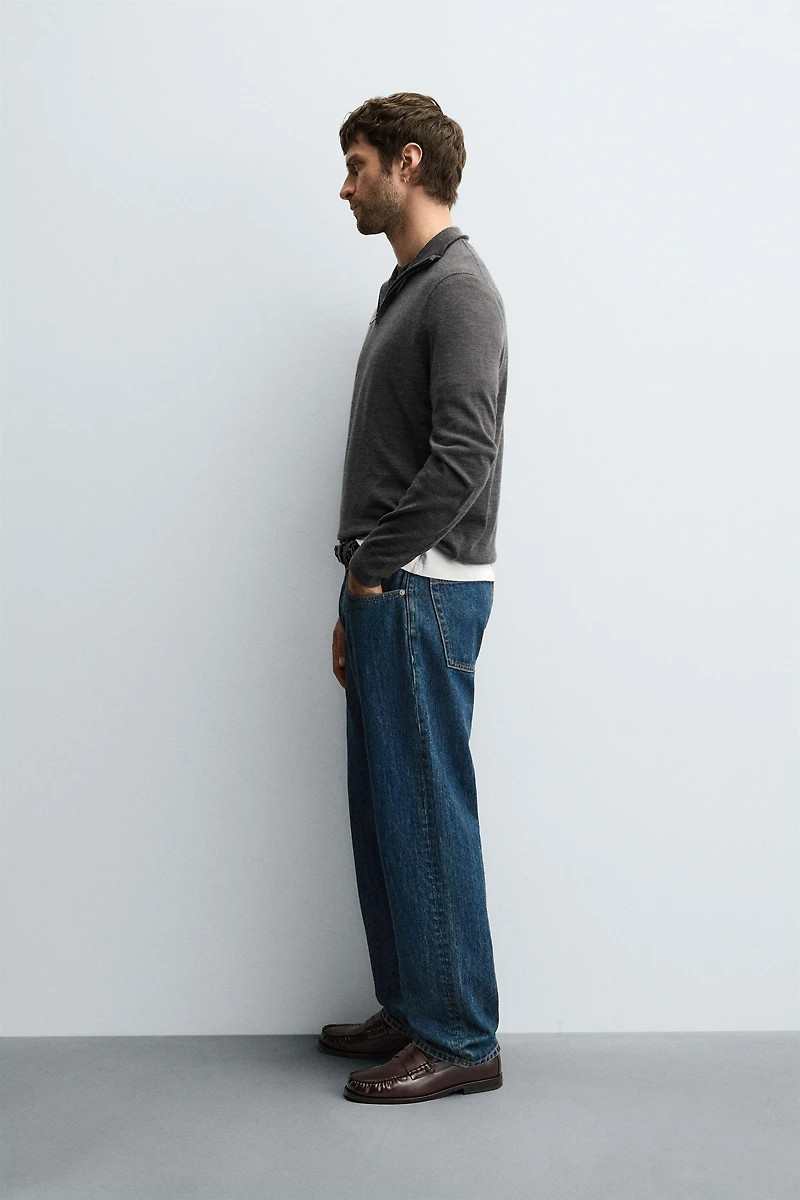 100% WOOL QUARTER-ZIP SWEATER