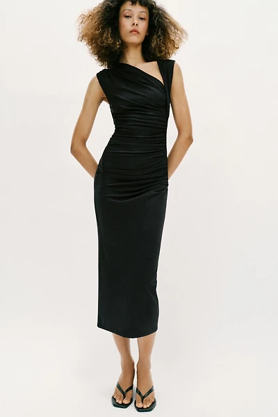 DRAPED MIDI DRESS