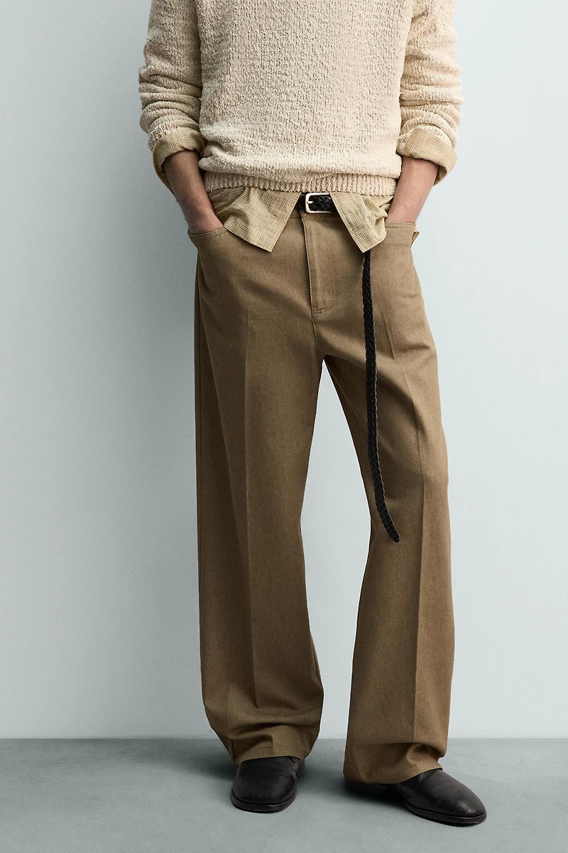 STRAIGHT FIT PANTS WITH BELT LOOPS