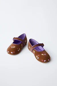 EMBROIDERED BALLET FLATS