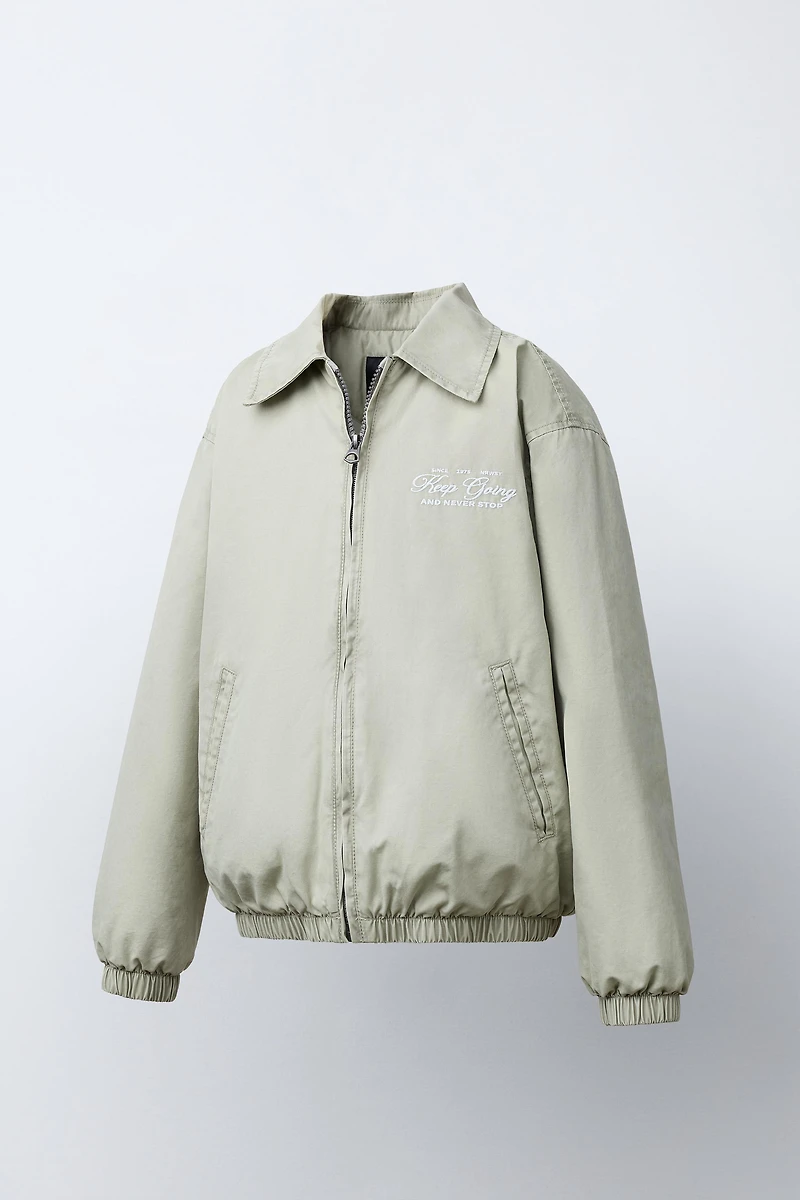 BLOUSON BOMBER À INSCRIPTION BRODÉE