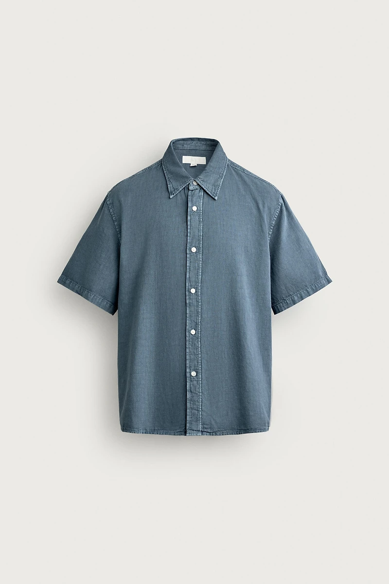 COTTON LINEN BLEND REGULAR FIT SHIRT
