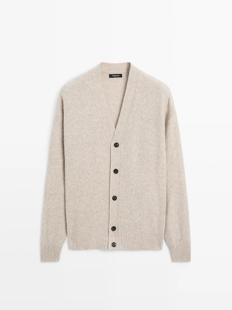 Cardigan à col en V laine mélangée