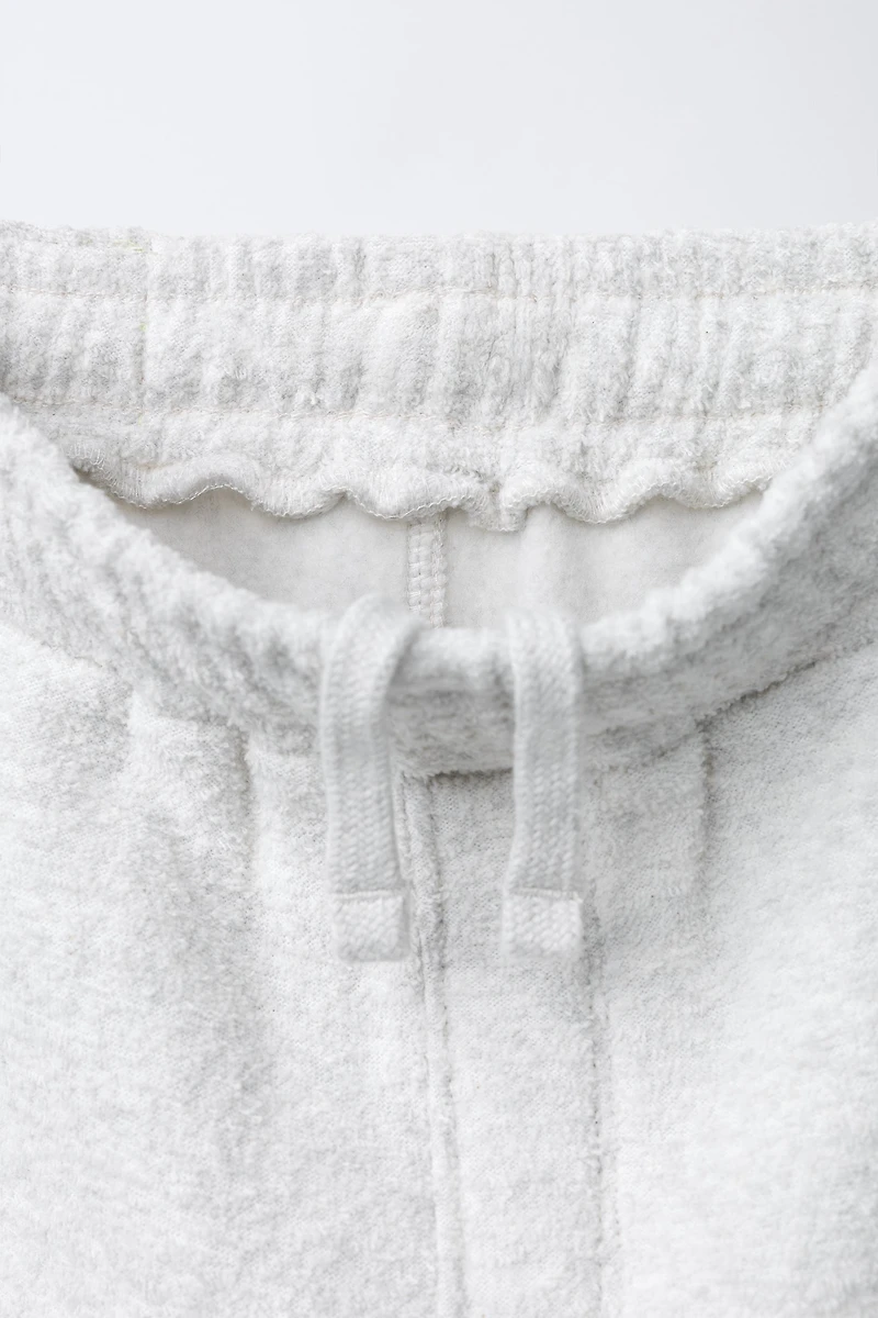 TEXTURED POLO AND WIDE LEG PANTS SET