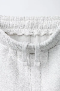 TEXTURED POLO AND WIDE LEG PANTS SET