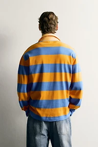 CONTRAST COLLAR STRIPED REGULAR FIT POLO