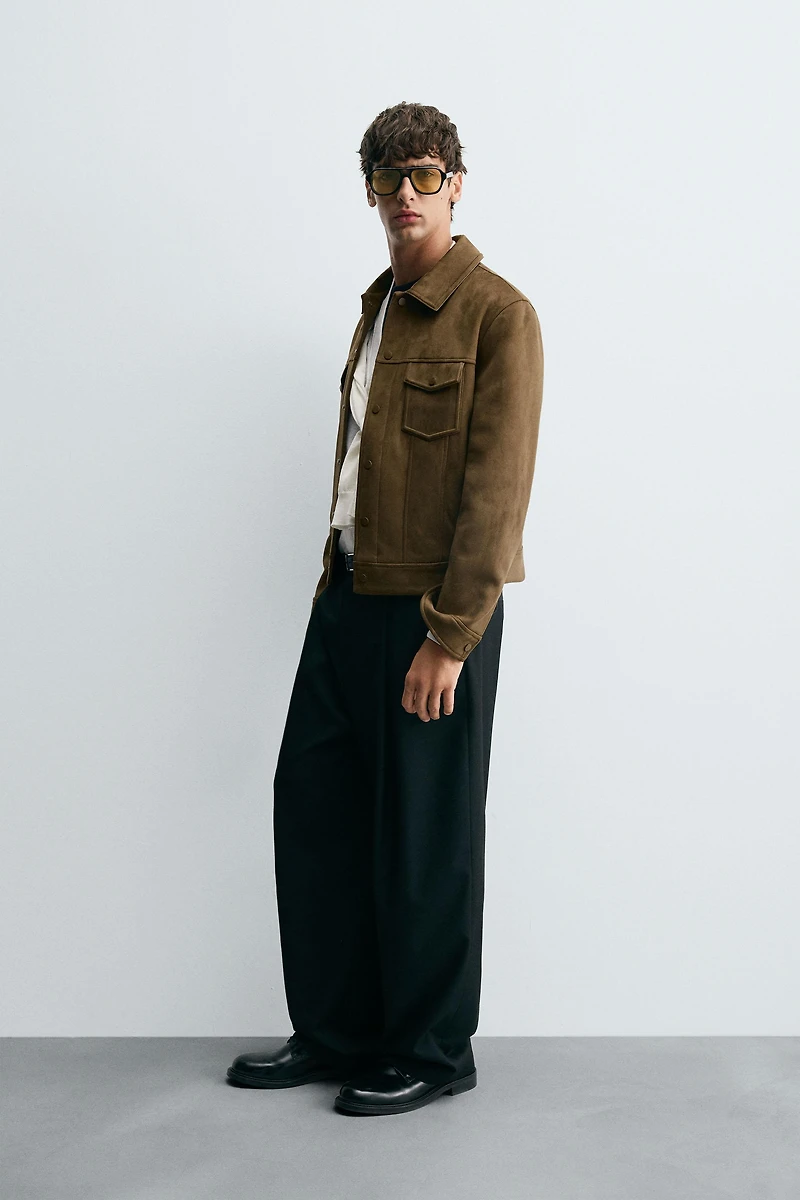 VESTE EFFET DAIM REGULAR FIT