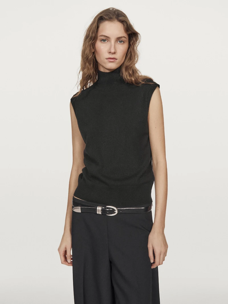 100% cashmere knit vest