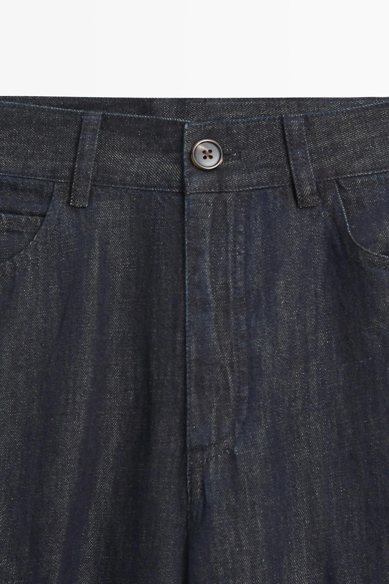 High-waist palazzo denim pants co-ord