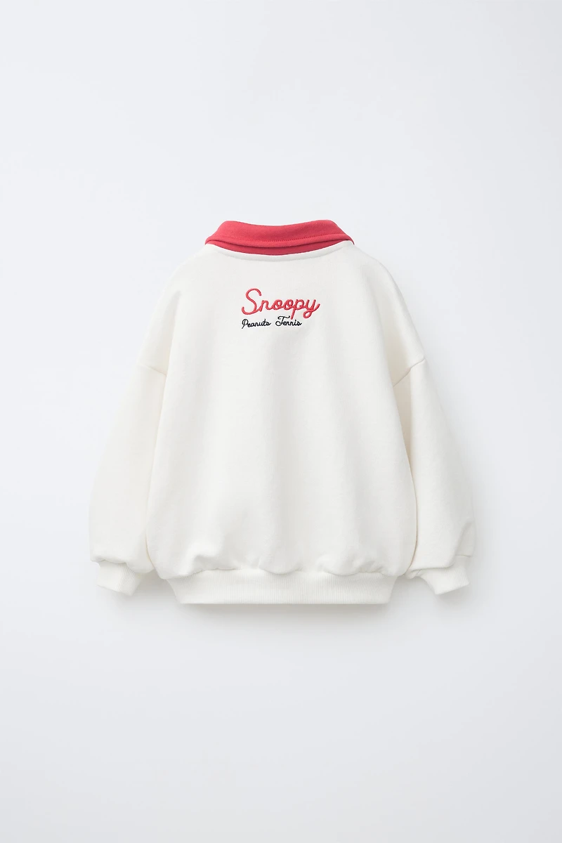 EMBROIDERED SNOOPY PEANUTS™ POLO SWEATSHIRT