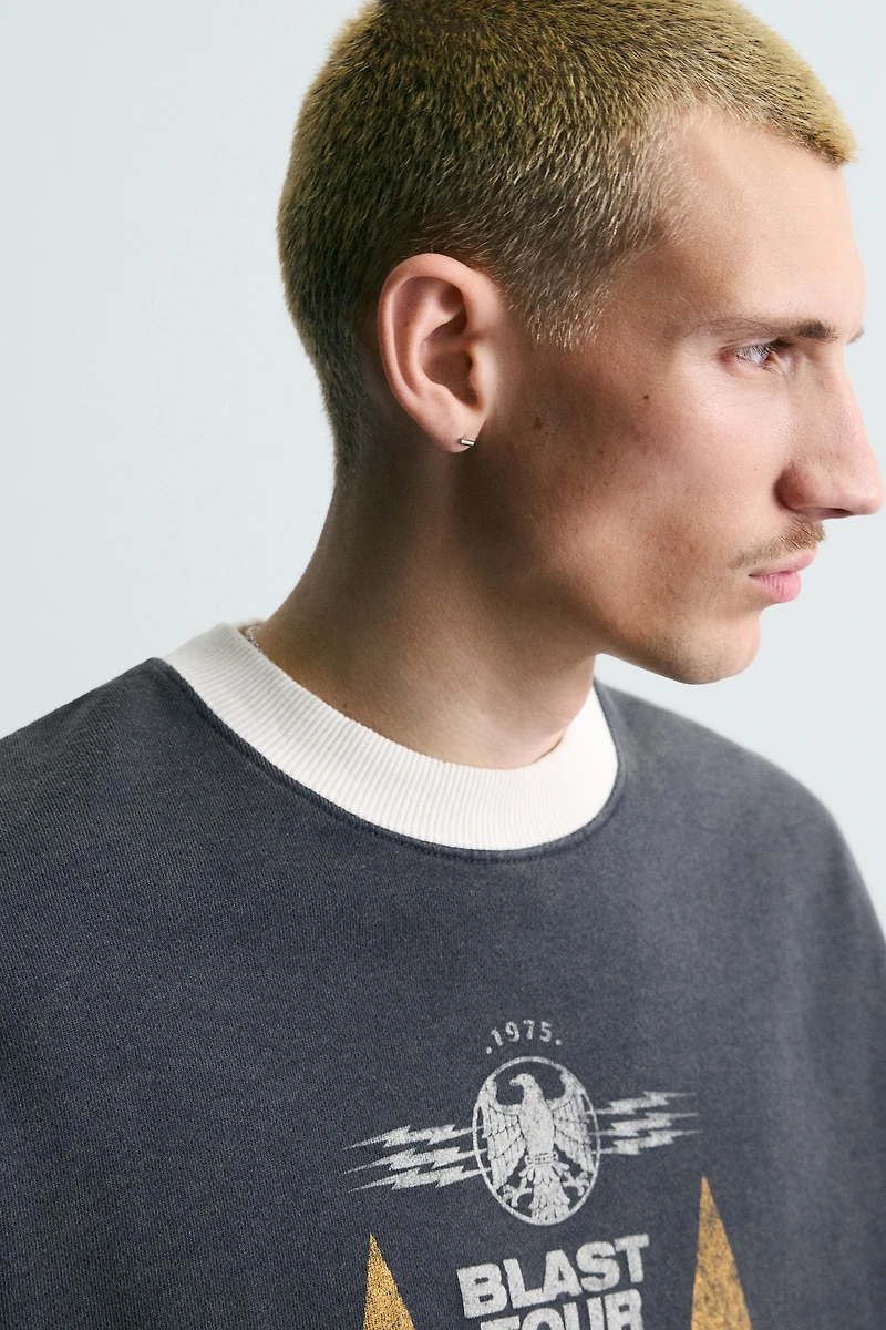 WASHED PRINT SWEATSHIRT