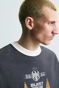 WASHED PRINT SWEATSHIRT