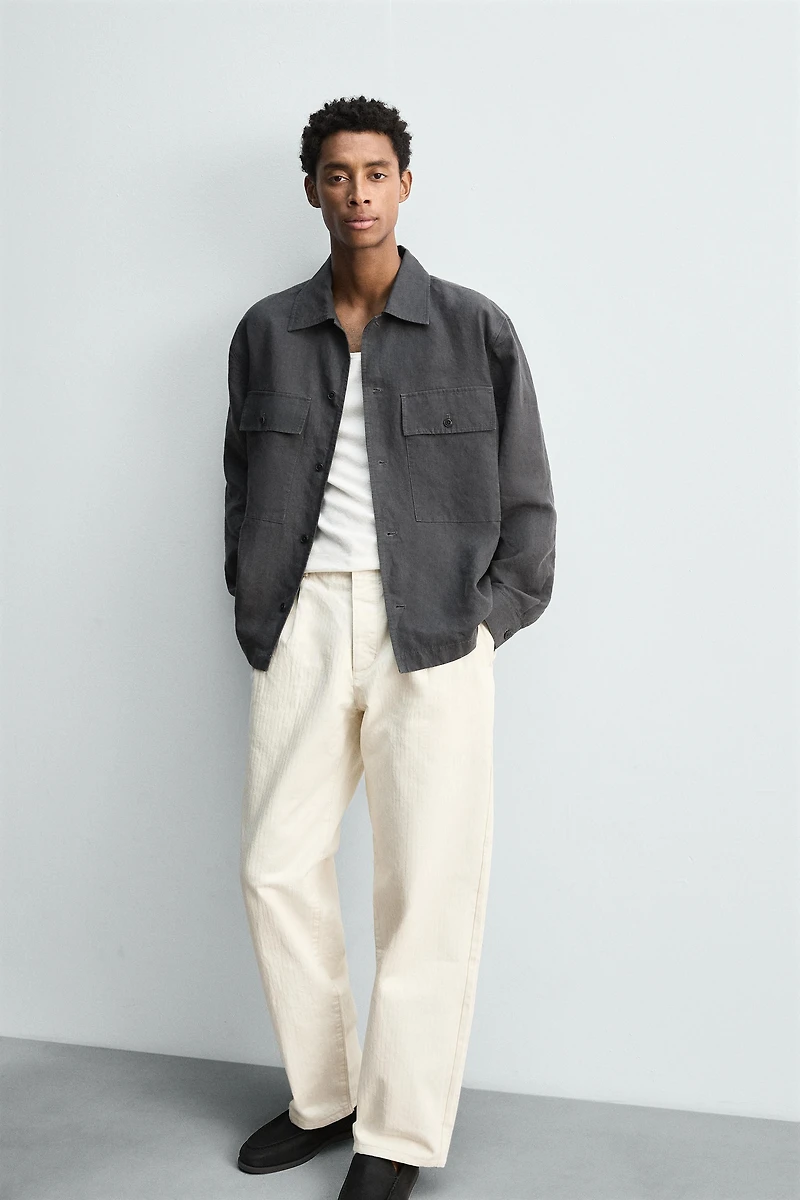 PANTALON PLIS CHEVRONS