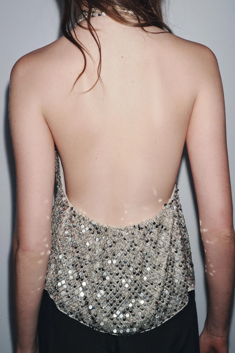 ZW COLLECTION SEQUIN HALTER TOP