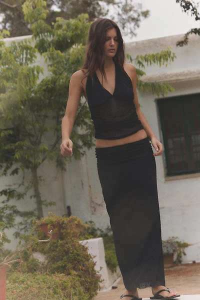 SWISS DOT MIDI SKIRT