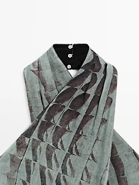 Print top with surplice neckline