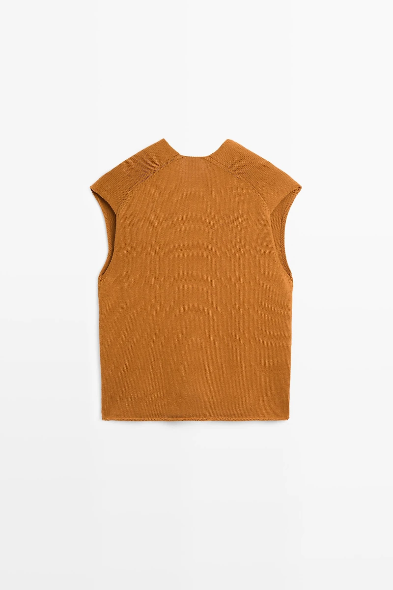 100% Cotton V-Neck Vest - STUDIO