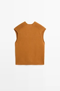100% Cotton V-Neck Vest - STUDIO