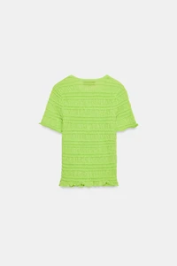 SMOCKED KNIT TOP