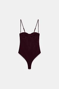 RUCHED TULLE BODYSUIT