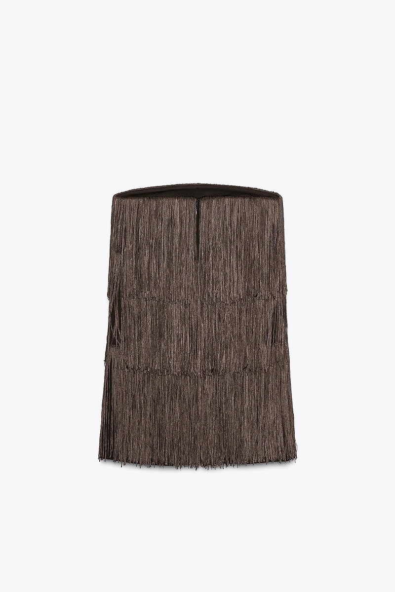 ROBE BUSTIER À FRANGES