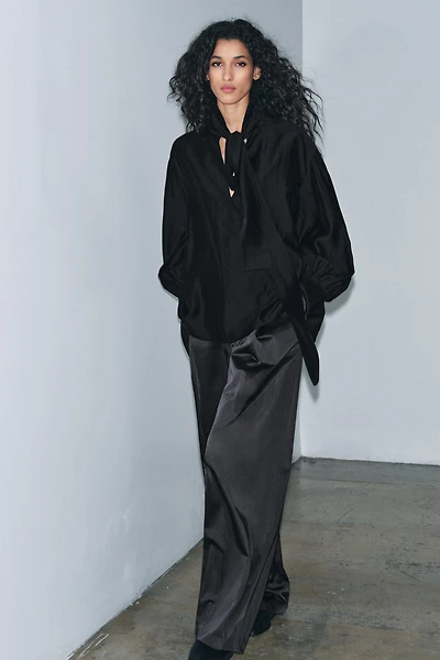 FLOWY SHIRT WITH TIES ZW COLLECTION