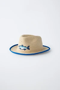 EMBROIDERED STRAW HAT