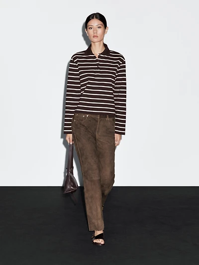 100% cotton striped polo shirt