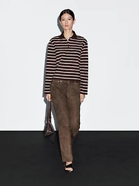 100% cotton striped polo shirt