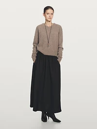 Flared midi skirt with elasticated waistband