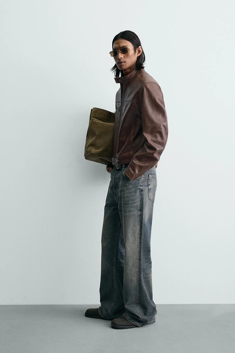 BLOUSON COURT EN CUIR