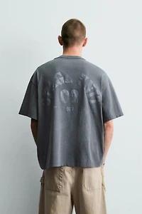 WASHED CONTRAST PRINT T-SHIRT