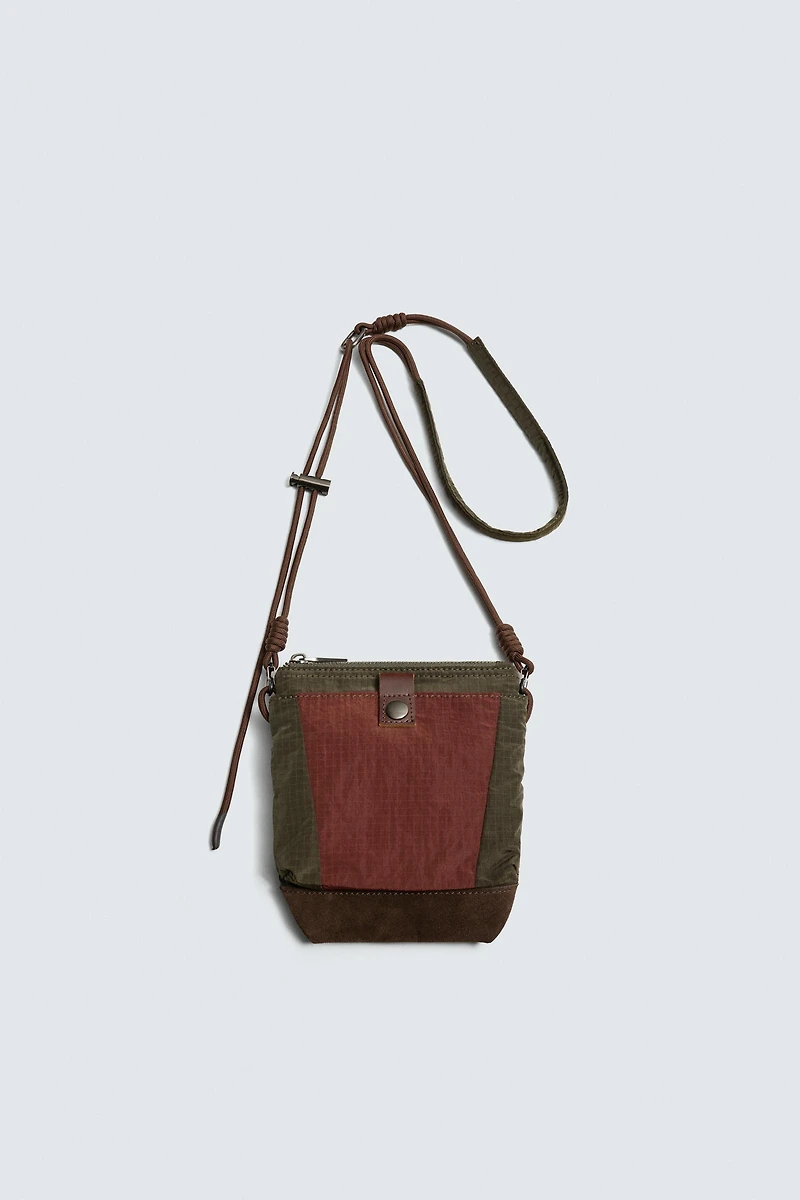 TECHNICAL CROSSBODY BAG WITH LEATHER DETAILS AARON LEVINE X ZARA