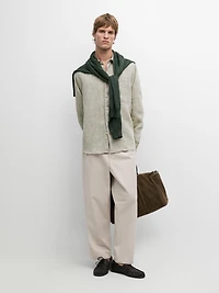 Regular fit linen shirt with pocket