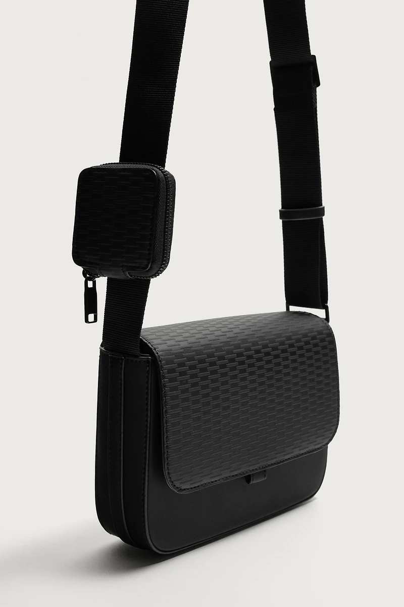 RUBBERIZED TEXTURE CROSSBODY BAG