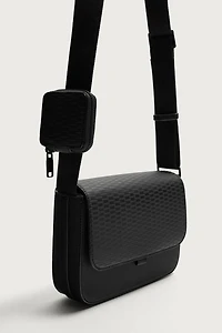 RUBBERIZED TEXTURE CROSSBODY BAG