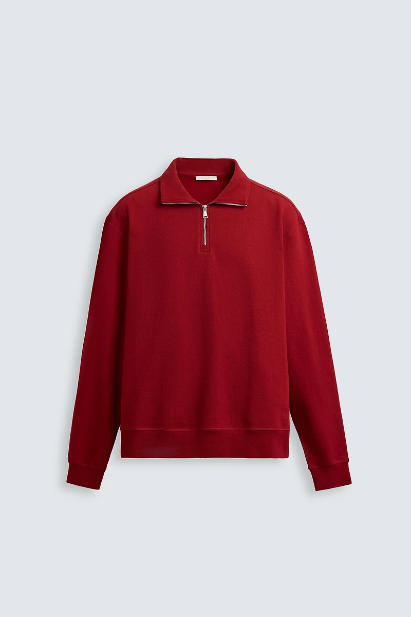 BASIC QUARTER-ZIP SWEATSHIRT