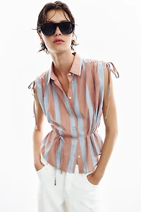 LACED STRIPED SHIRT