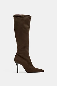 BUCKLED HEEL BOOTS