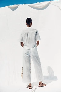 PANTALON JUPE-CULOTTE BRODERIES AJOURÉES