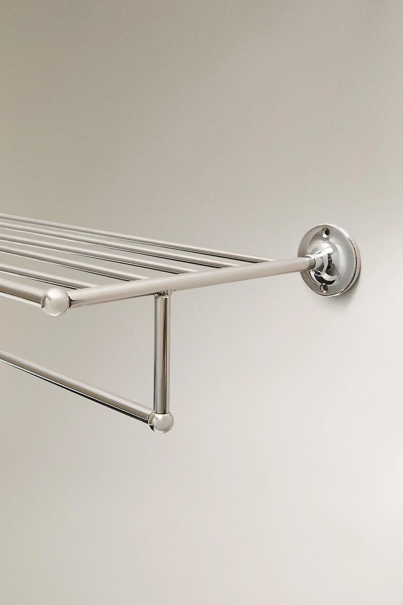 SILVER METAL BATHROOM SHELF
